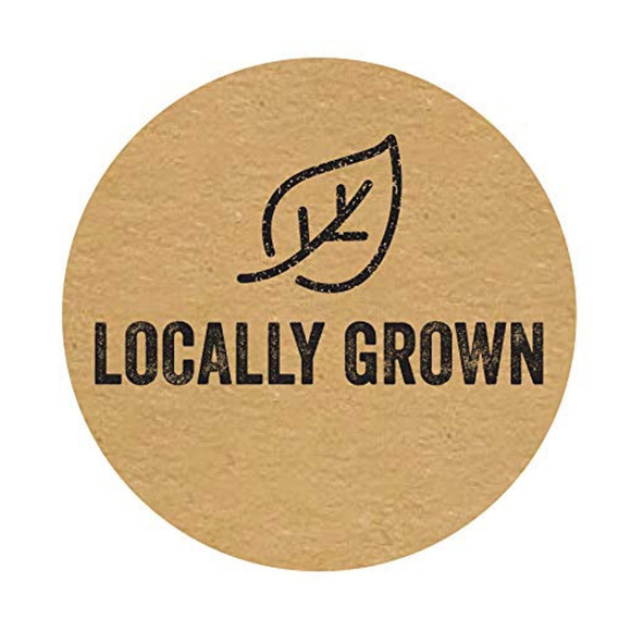 500 round locally grown kraft wafer Stickers 1" - Picture 3 of 6